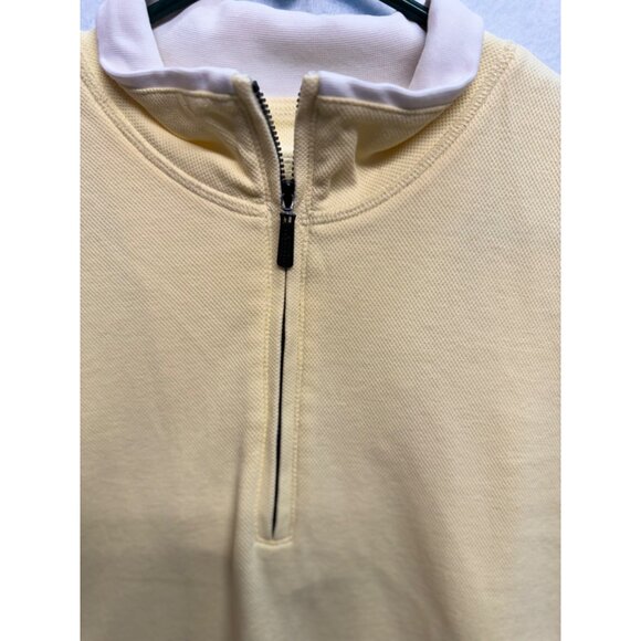 Carnoustie Men's Pullover Golf Sleeveless Vest 1/4 Zip Lined Yellow Cotton Large - Picture 2 of 7
